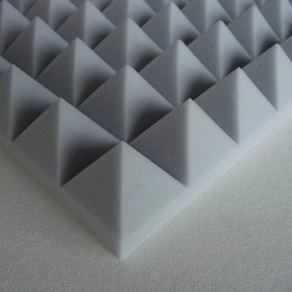 Pyramiden Schallabsorber 50 mm aus Basotect G+, 1000 x 500 x 50 mm